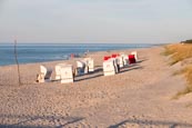 Thumbnail image of Beach chairs on the beach of Prerow, Baltic Sea, Darss, Mecklenburg-Vorpommern, Germany