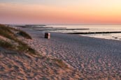 Thumbnail image of Beach with beach chairs and sea groynes at Ahrenshoop, Mecklenburg-Vorpommern, Germany