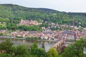 View Over City With The Castle, Altstadt And River Neckar, Heidelberg, Baden-Württemberg, Germany