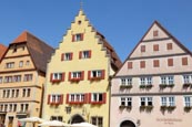 Typical Buildings On The Marktplatz  Market Square, Rothenburg Ob Der Tauber, Franconia, Bavaria, Ge