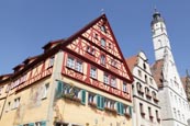 Typical Buildings On Hernngasse, Rothenburg Ob Der Tauber, Franconia, Bavaria, Germany