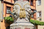 Detail Of A Fountain On Hernngasse, Rothenburg Ob Der Tauber, Franconia, Bavaria, Germany