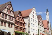 Typical Buildings On Hernngasse, Rothenburg Ob Der Tauber, Franconia, Bavaria, Germany