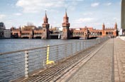 Oberbaumbruecke And Path By The River Spree, Berlin, Germany