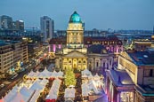 Thumbnail image of view over Gendarmenmarkt with Christmas market, Berlin, Germany