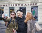 Kim Jong Un Impersonator At Checkpoint Charlie, Berlin