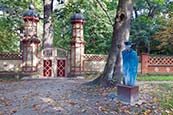 Thumbnail image of Tempelgarten north entrance with statue, Neuruppin, Brandenburg, Germany