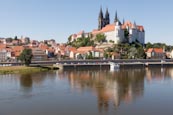 View Of The Altstadt With River Elbe, Meissen, Saxony, Germany
