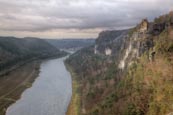 Thumbnail image of view from the Bastei over the Elbe River, Sächsische Schweiz National Park, Saxony, Germany