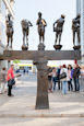 Die Unzeitgemäßen Zeitgenossen Statue In Grimmaische Strasse By Bernd Göbel, Leipzig, Saxony