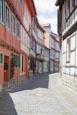 Rosenwinkel, A Typical Street In The Old Town With Renovated Timber Frame Houses, Halberstadt, Saxon