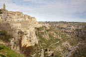 View Over The Town And Torrente Gravina, Matera, Basilicata, Italy