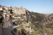 Thumbnail image of Torrente Gravina with town along Via Madonna delle Virtu with Convent of Saint Agostino, Matera, Bas