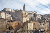 From Via Fiorentini Looking Up Towards The Cathedral, Matera, Basilicata, Italy