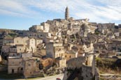 View Over Town From Convent Of Saint Agostino, Matera, Basilicata, Italy