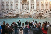 Tourists At The Trevi Fountain, Rome, Italy