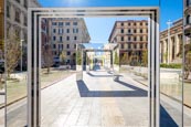 Mirror Structures By Daniel Buren On Piazza Verdi In La Spezia, Liguria, Italy