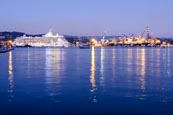 Thumbnail image of La Spezia Harbour, container port and cruise ship Royal Caribbean, Liguria, Italy