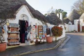 Thumbnail image of Typical trulli with gift shops in Alberobello, Puglia, Italy