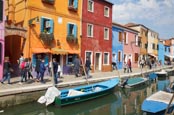 Thumbnail image of Fondamenta di Cavanella with the coloured houses of Burano, Veneto, Italy