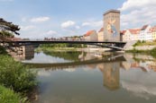 Zgorzelec With The Altstadt Bridge And Dreiradenmuehle, Zgorzelec, Lower Silesia, Poland