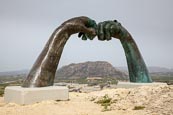 Pelota Sculpture, Two Hands With Ball, Xativa, Valencia, Spain