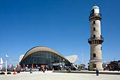 Lighthouse And Teepott, Warnemuende, Mecklenburg Vorpommern, Germany