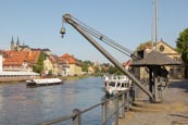 The Old Port On The Regnitz River With The Old Crane, Bamberg, Bavaria, Germany