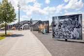 Information Boards On Bornholmer Strasse, Berlin, Germany