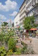 Old Buildings And Flowers On Oderberger Strasse, Prenzlauer Berg, Berlin, Germany