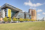 Modern Architecture On Linkstrasse And Potsdamer Platz, Berlin, Germany