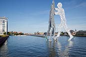 River Spree With Molecule Man, Berlin, Germany