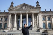 Kim Jong Un Impersonator At The Reichstag, Berlin