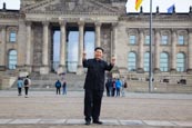 Kim Jong Un Impersonator At The Reichstag, Berlin