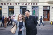 Kim Jong Un Impersonator At Checkpoint Charlie, Berlin