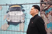 Kim Jong Un Impersonator At The East Side Gallery, Berlin