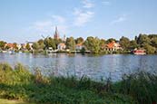 View Over Werder Havel With Windmill And Heilig Geist Kitche, Brandenburg, Germany