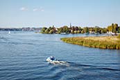 View Over The Havel From Baumgartenbrücke Towards Geltow, Brandenburg, Germany