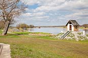 Oder Valley By Ratzdorf With Water Level Gauge, Brandenburg, Germany