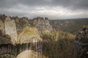 View From The Bastei Bridge, Sächsische Schweiz National Park, Saxony, Germany