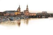 View Of The Altstadt Over The River Elbe, Dresden, Saxony, Germany